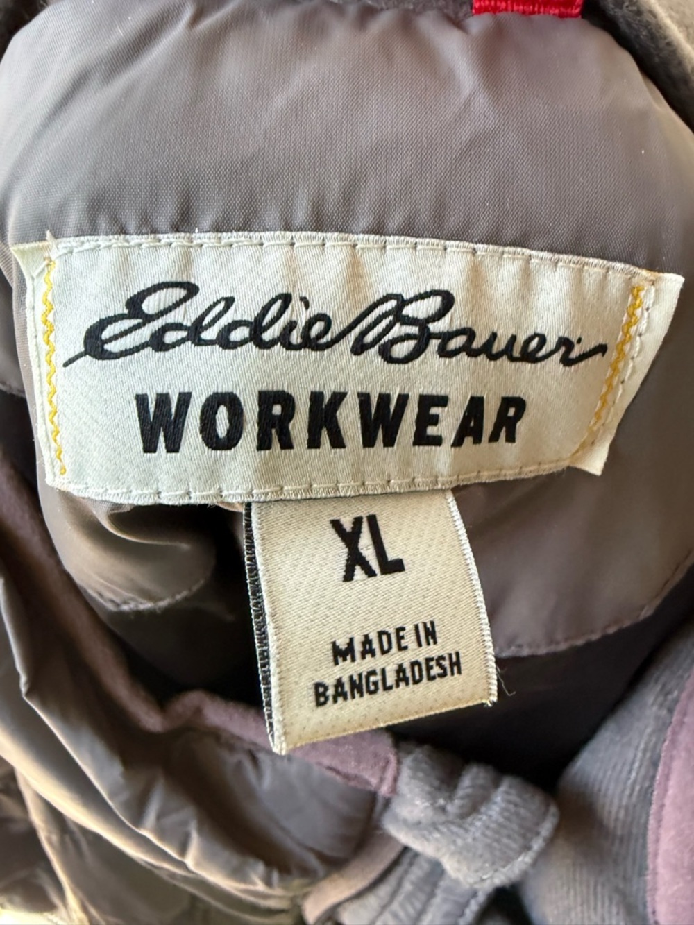 Eddie Bauer Men’s XL Puffer Jacket Gray Quilted Insulated Workwear Coat - Picture 3 of 6